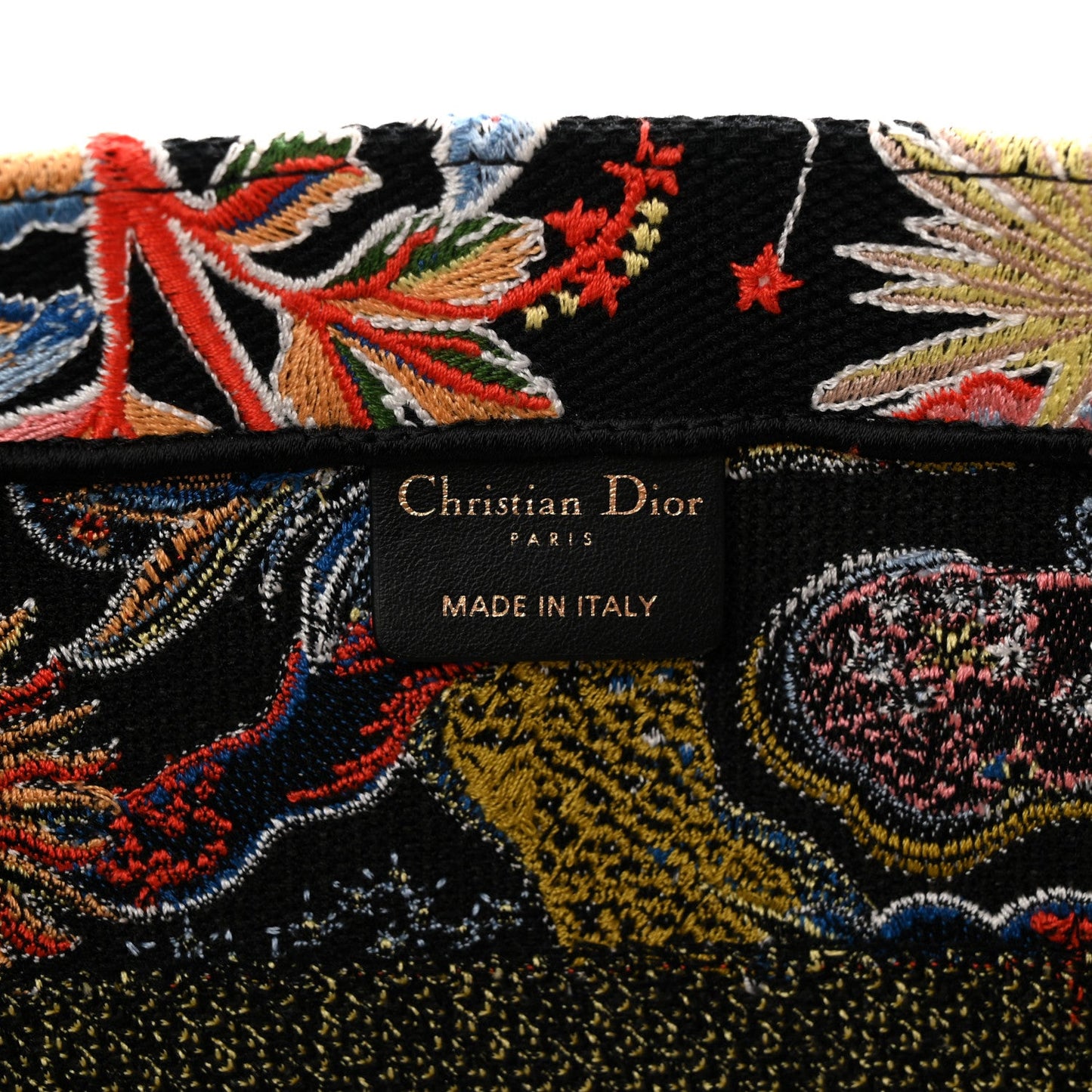 Canvas Zodiac Fantastico Embroidered Medium Book Tote Black Multicolor
