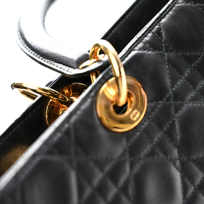 Lambskin Cannage Large Lady Dior Black