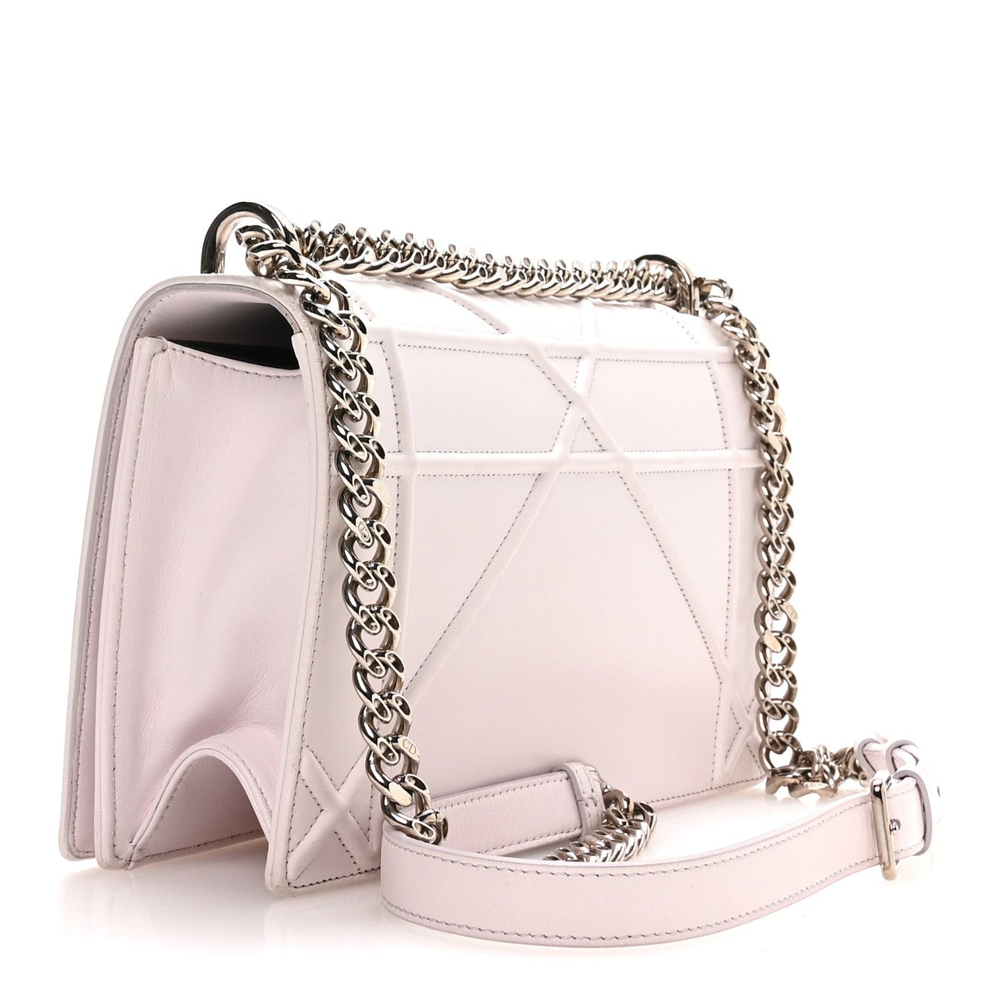 Calfskin Medium Diorama Flap Bag Off White