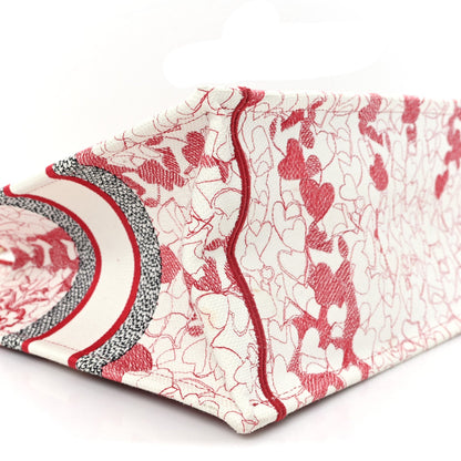 Canvas Embroidered Medium Dioramour D-Royaume Book Tote Red Multicolor