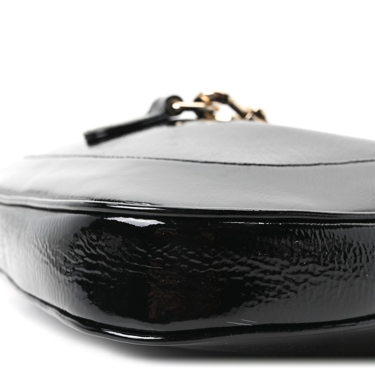 Patent Calfskin Small Jackie Shoulder Bag Black