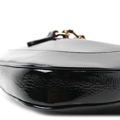 Patent Calfskin Small Jackie Shoulder Bag Black