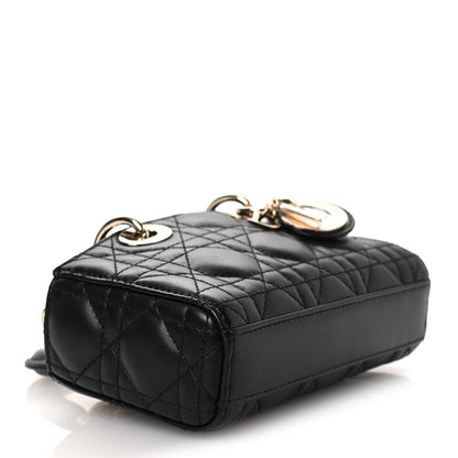 Lambskin Cannage Micro Lady D-Joy Black