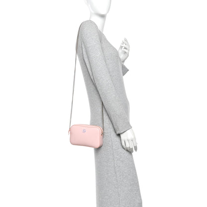 Dollar Calfskin Enamel Super Mini GG Marmont Chain Shoulder Bag Light Pink Blue