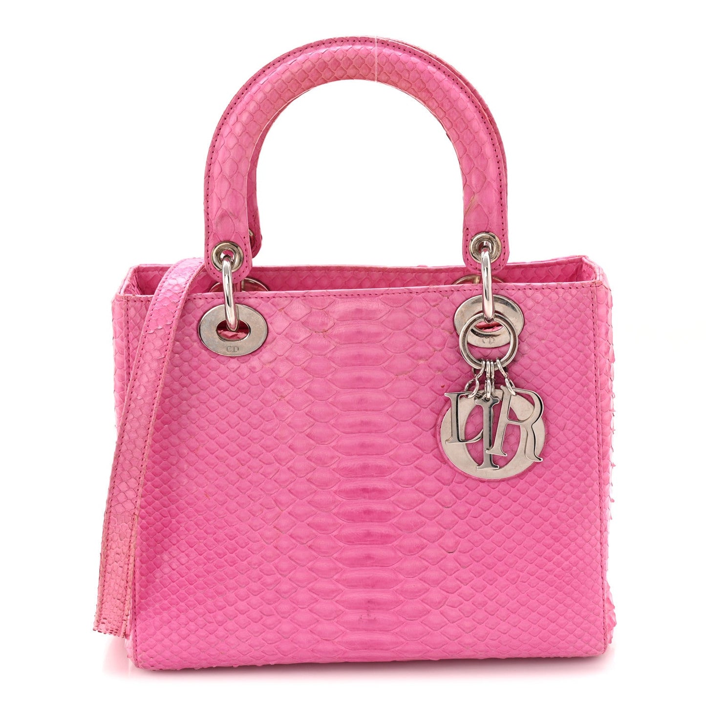 Snakeskin Medium Lady Dior Pink