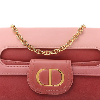 Smooth Calfskin Medium Diordouble Chain Bag Rose Multicolor
