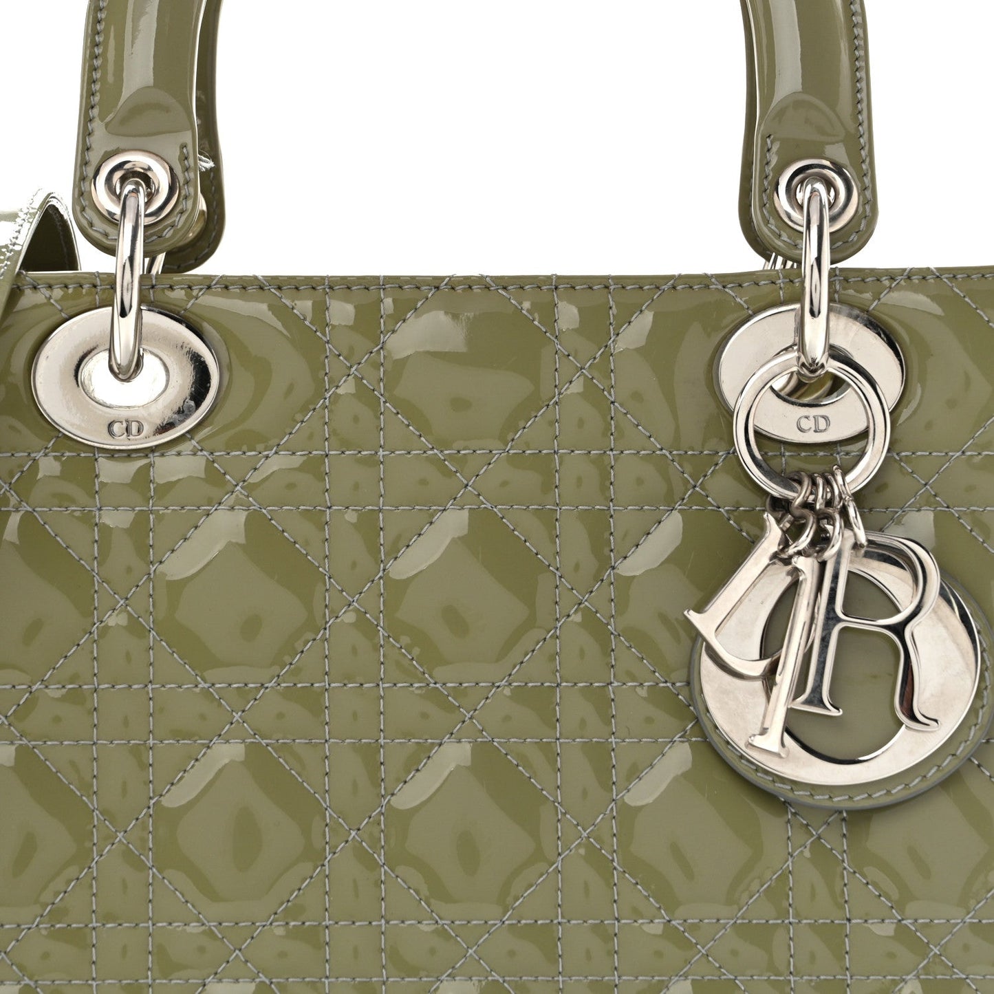 Patent Cannage Medium Lady Dior Grey