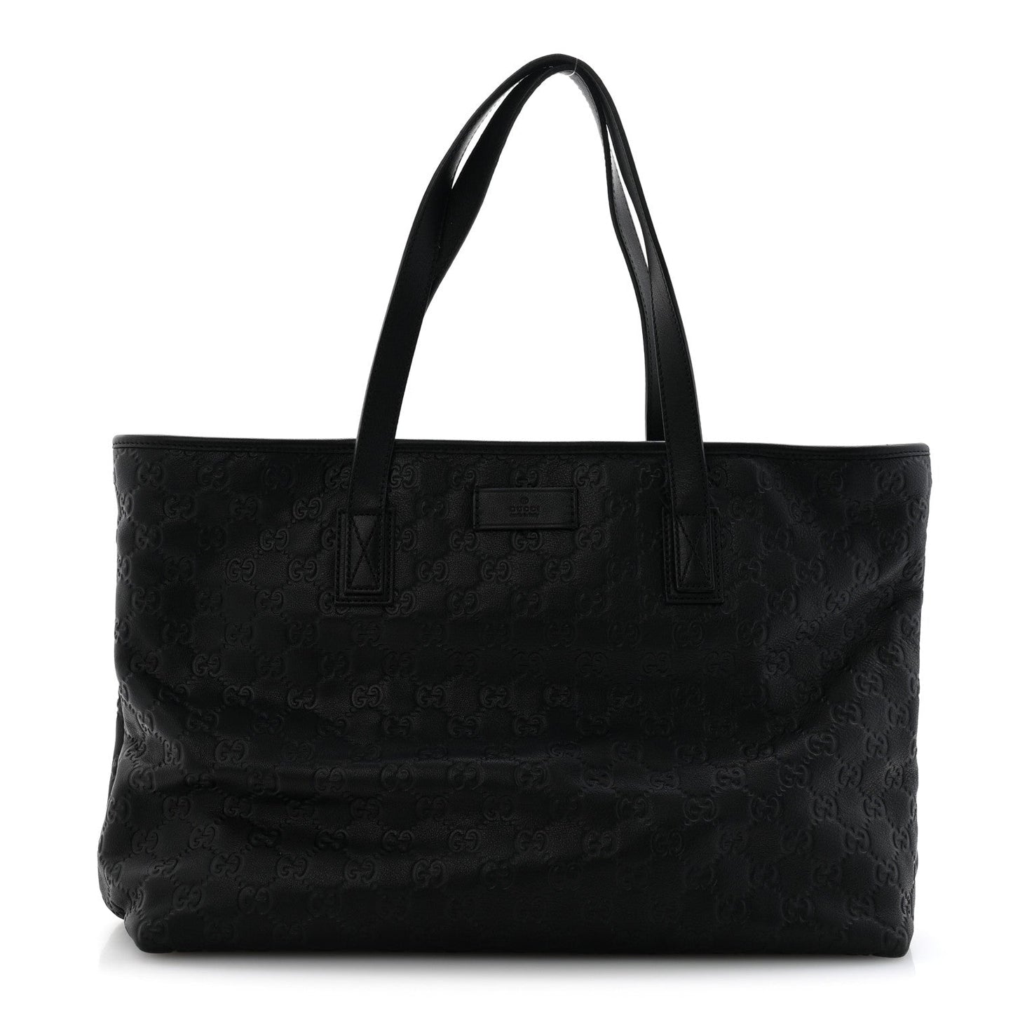 Guccissima Medium Zippered Shopping Tote Black