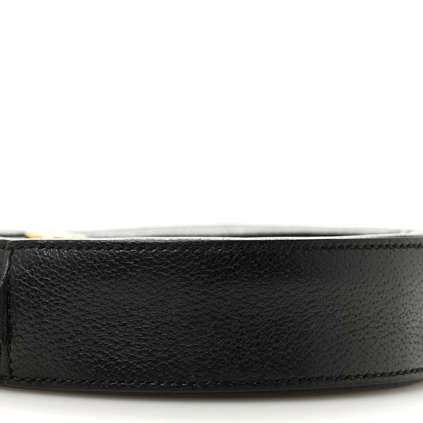 Grained Calfskin Web Mini Ophidia Round Shoulder Bag Black