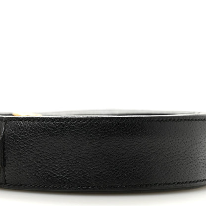Grained Calfskin Web Mini Ophidia Round Shoulder Bag Black
