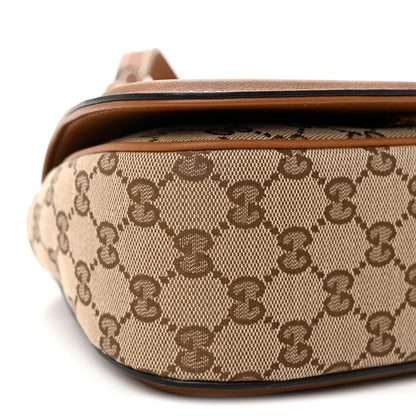 GG Supreme Monogram Calfskin Blondie Small Shoulder Bag Beige Brown