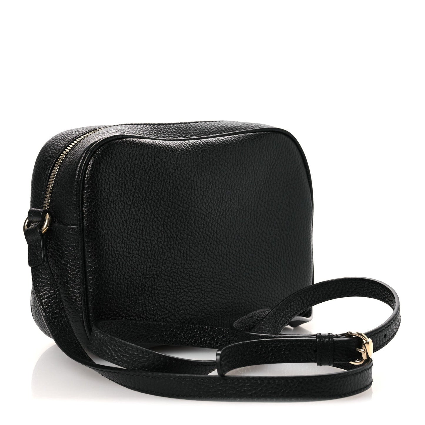 Pebbled Calfskin Small Soho Disco Bag Black
