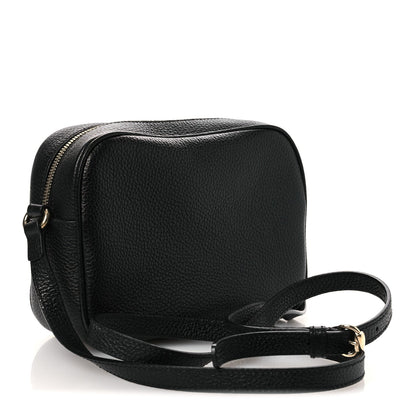 Pebbled Calfskin Small Soho Disco Bag Black