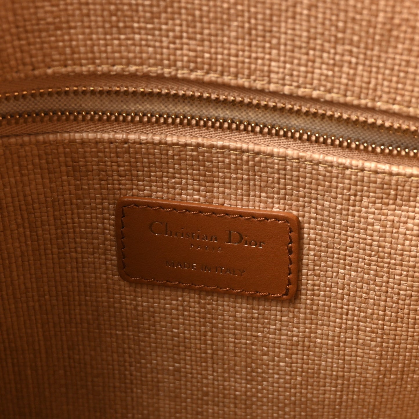 Raffia Macro Cannage Medium Book Tote Natural