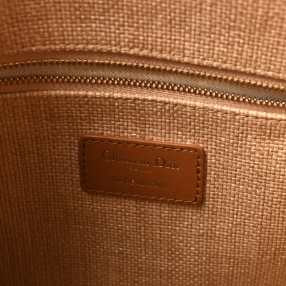 Raffia Macro Cannage Medium Book Tote Natural