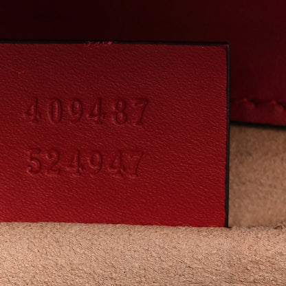 Guccissima Small Padlock Shoulder Bag Hibiscus Red