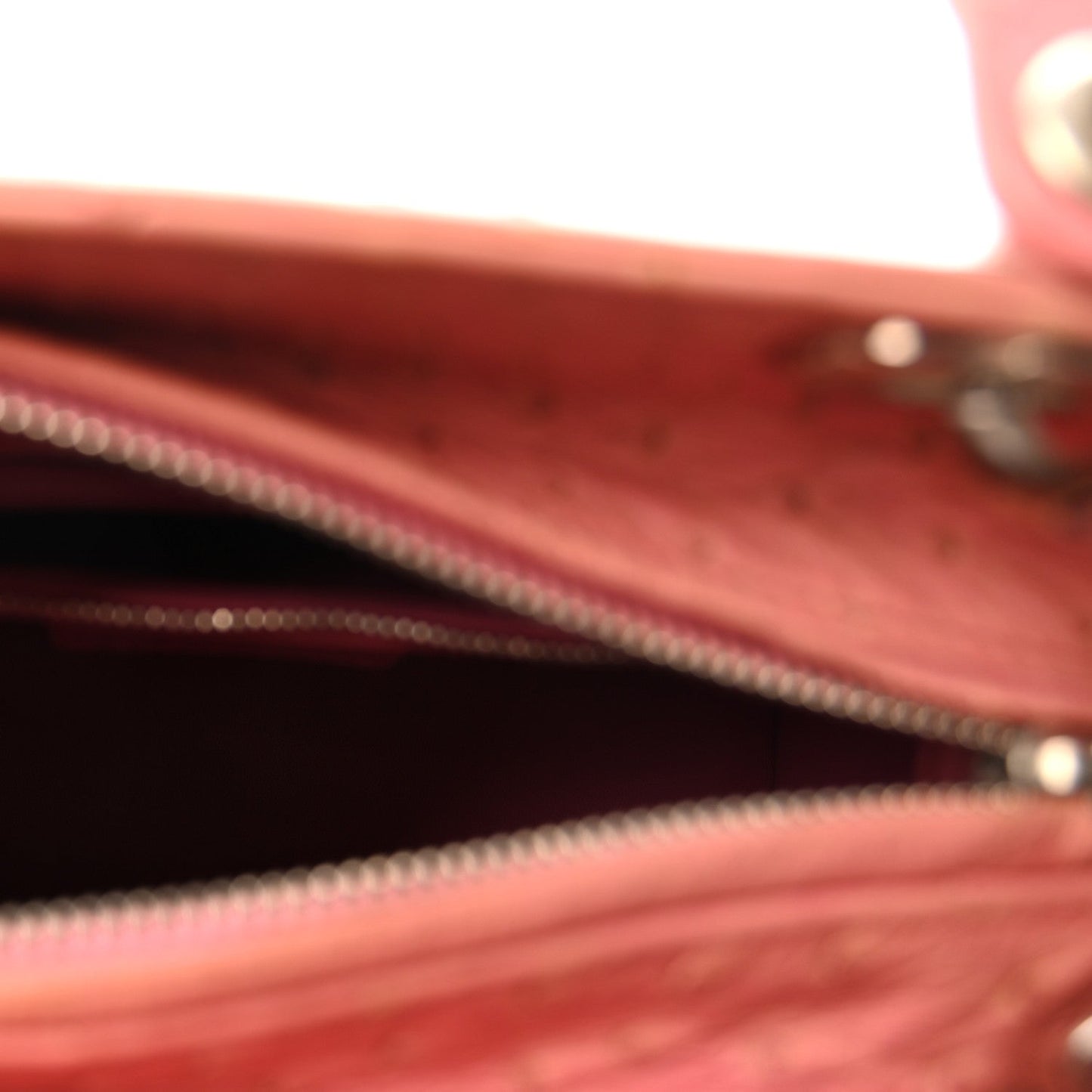 Ostrich Medium Lady Dior Pink