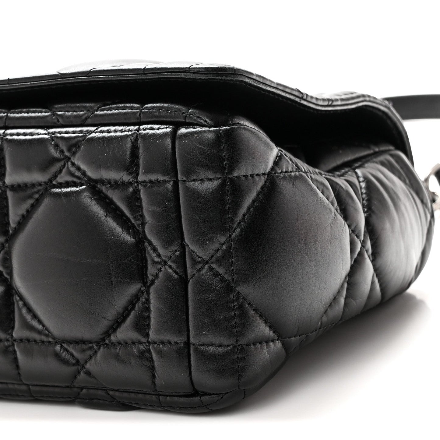 Calfskin Macrocannage Large Caro Bag Black