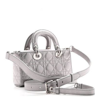 Metallic Lambskin Cannage Small Lady D-Joy