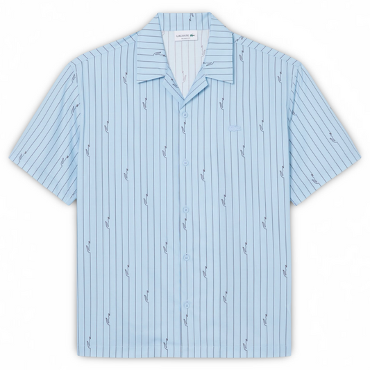 LACOSTE - RELAXED FIT PRINT TWILL SHIRTS Men’s -LIGHT BLUE-4I3