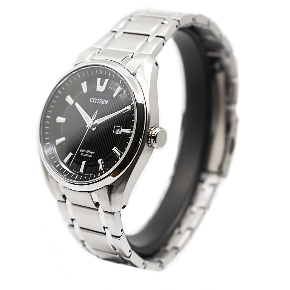 Citizen Mens AW1240-57E Super Titanium 1240 Black Dial