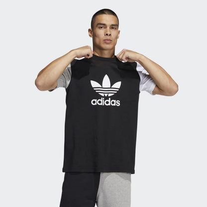 Adidas Original 3-TREFOIL T-SHIRT TEE Men’s - BLACK /MEDIUM GREY