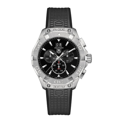 Tag Heuer Aquaracer Chronograph Black Dial Black Rubber Strap Watch for Men - CAY1110.FT6041