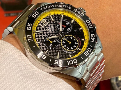 Tag Heuer Formula 1 Chronograph Black Dial Silver Steel Strap Watch for Men- CAZ101AC.BA0842