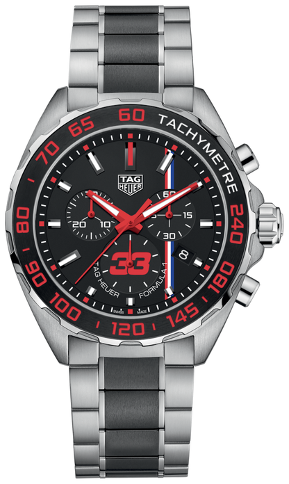 Tag Heuer Formula 1 Max Verstappen Limited Edition Grey Dial Two Tone Steel Strap Watch for Gents - CAZ101U.BA0843