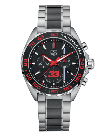 Tag Heuer Formula 1 Max Verstappen Limited Edition Grey Dial Two Tone Steel Strap Watch for Gents - CAZ101U.BA0843