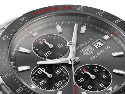 Tag Heuer Formula 1 Automatic Chronograph Grey Dial Silver Strap Watch for Men - CAZ2012.BA0876