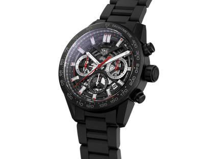 Tag Heuer Carrera Automatic Chronograph Black Dial Black Steel Strap Watch for Men - CBG2090.BH0661