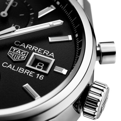 Tag Heuer Carrera Automatic Chronograph Black Dial Silver Steel Strap Watch for Men - CBK2110.BA0715