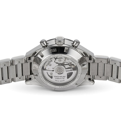 Tag Heuer Carrera Automatic Chronograph Black Dial Silver Steel Strap Watch for Men - CBK2110.BA0715