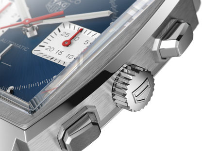 Tag Heuer Monaco Automatic Chronograph Blue Dial Silver Steel Strap Watch for Men - CBL2111.BA0644
