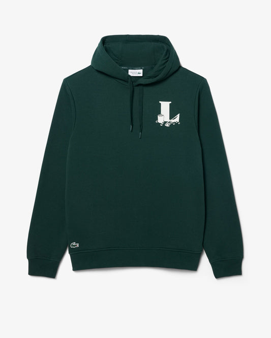 LACOSTE GOLF CLUB RELAXED FIT HOODIE FLEECE -Men’s /GREEN -YZP