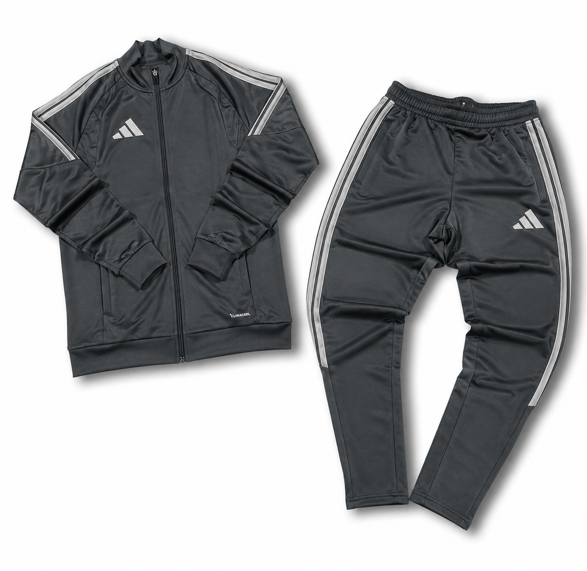 ADIDAS MEN’S - TIRO26L 3STRIPE TRACKSUIT-GREY FIVE/SILVER MET