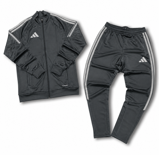ADIDAS MEN’S - TIRO26L 3STRIPE TRACKSUIT-GREY FIVE/SILVER MET