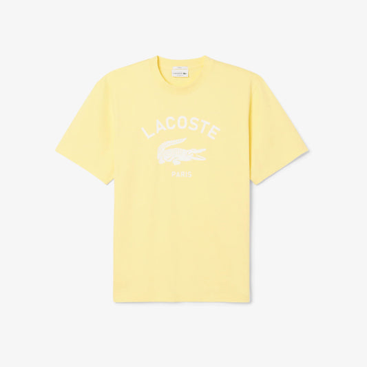 LACOSTE SIGNATURE PRINT COTTON T-SHIRT Men’s -YELLOW-107