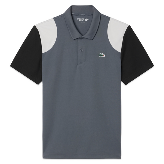 LACOSTE - ULTRA DRY COLOR-BLOCK SPORT POLO  SHIRT Men’s -GREY/GREY /BLACK