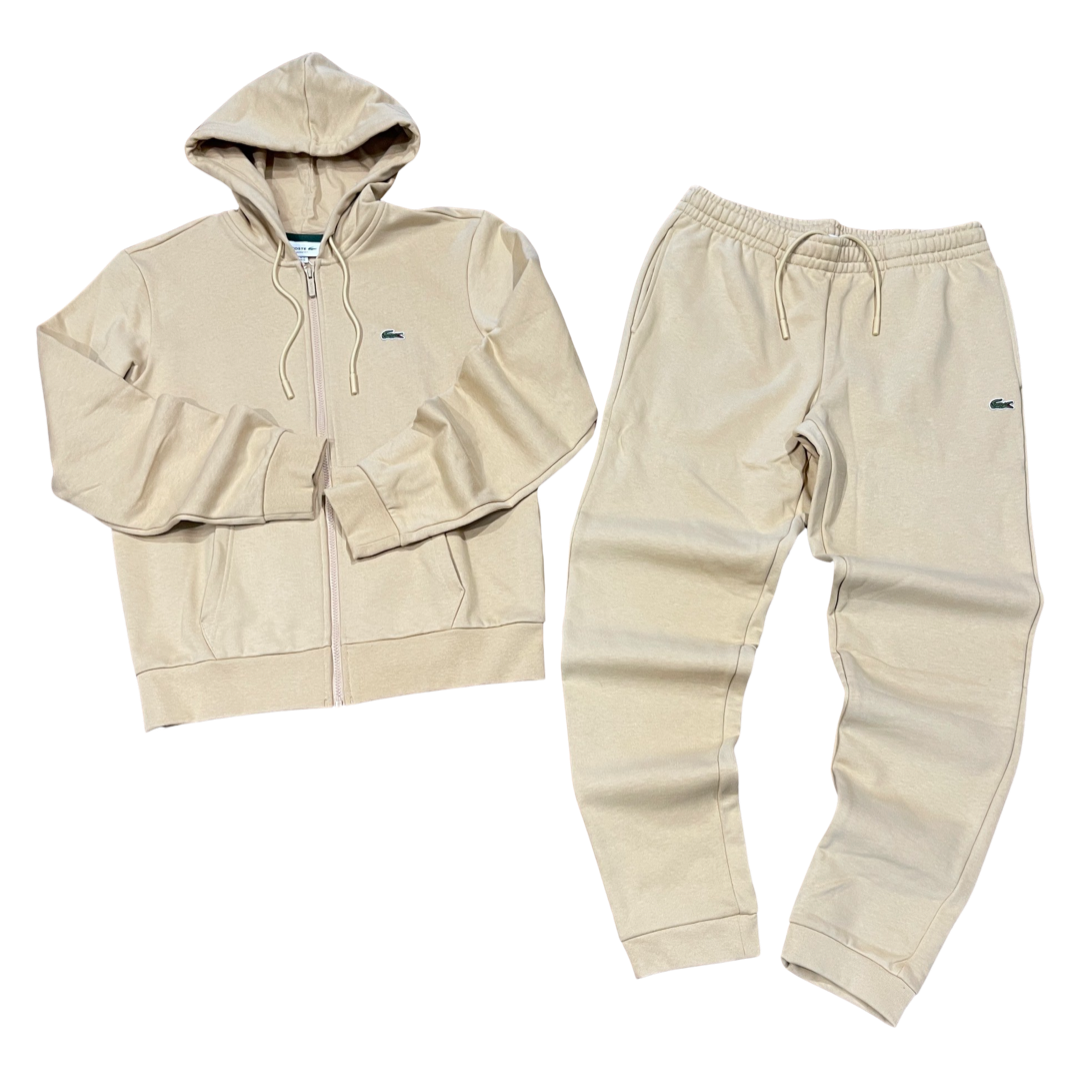 LACOSTE FUll ZIP HOODED CLASSIC SWEATSUIT Men’s -BEIGE-IXQ