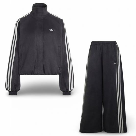 ADIDAS ORIGINALS FAUX SUEDE TRACKSUIT - Women’s -BLACK