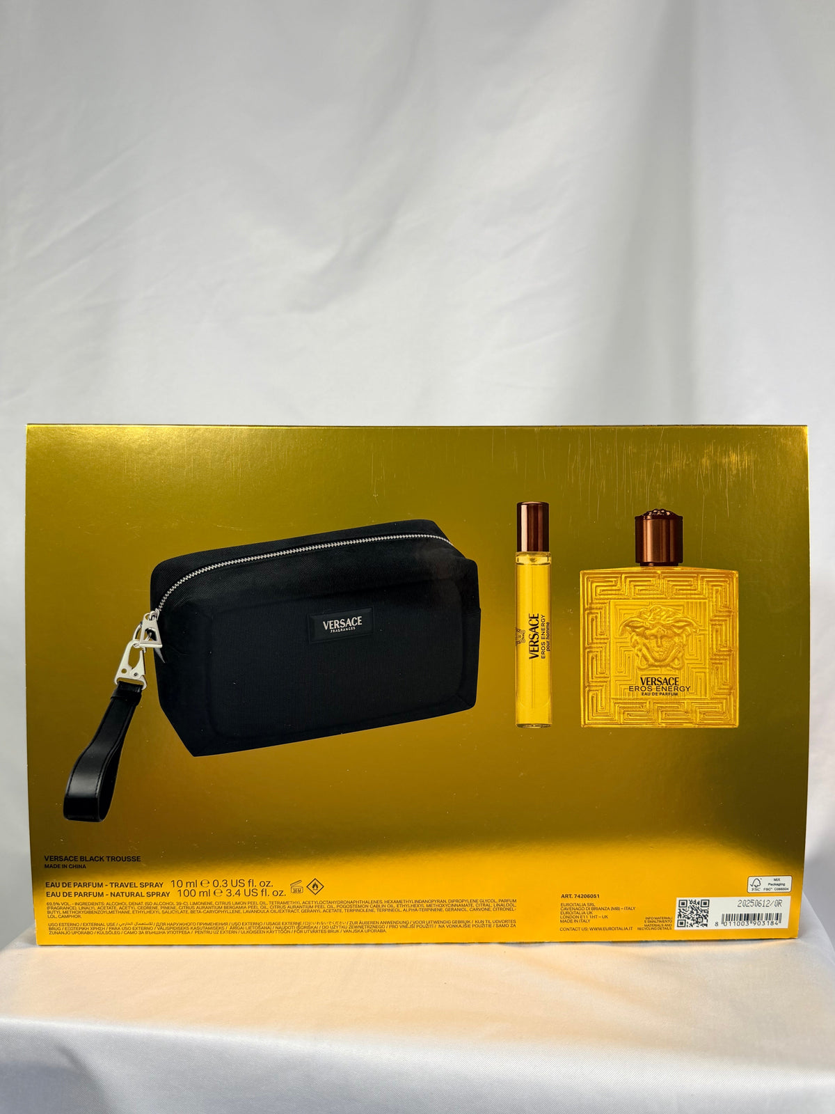 Versace Eros Energy Eau de Parfum Gift Set – 100ml + 10ml + Black Trousse