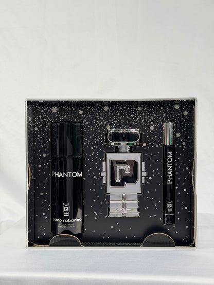 Paco Rabanne Phantom Eau de Toilette Gift Set – 50ml + 150ml Deodorant Spray + 10ml Travel Spray