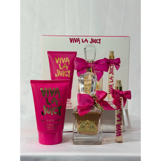 Juicy Couture Viva La Juicy Gift Set for Women – 50ml EDP + 125ml Body Soufflé + 10ml Travel Spray