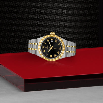 Tudor Royal Automatic Black Dial Two Tone Steel Strap Watch for Men - M28603-0003