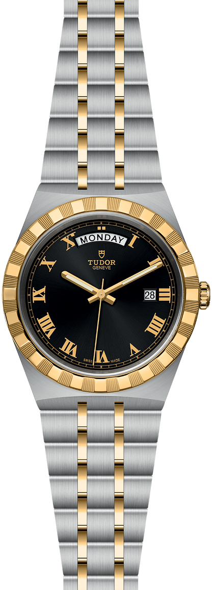 Tudor Royal Automatic Black Dial Two Tone Steel Strap Watch for Men - M28603-0003