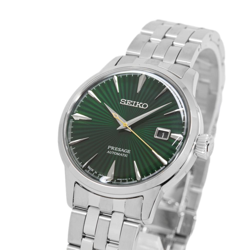Seiko Men's SRPE15J1 Presage Green Dial Watch