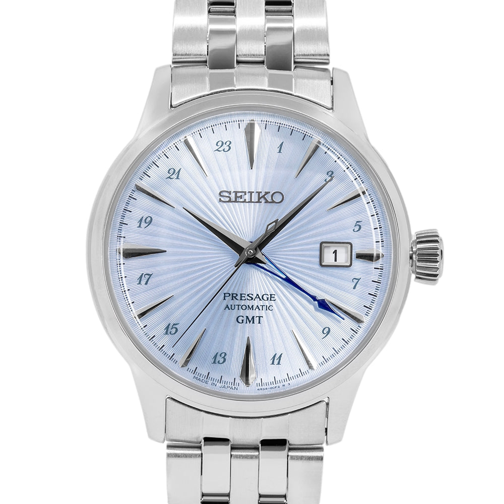 Seiko Men's SSK037J1 Presage Cocktail GMT Blue Auto