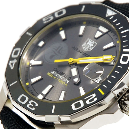 Tag Heuer Aquaracer Jeremy Lin Special Edition Grey Dial Black Nylon Strap Watch for Men - WAY211F.FC6362